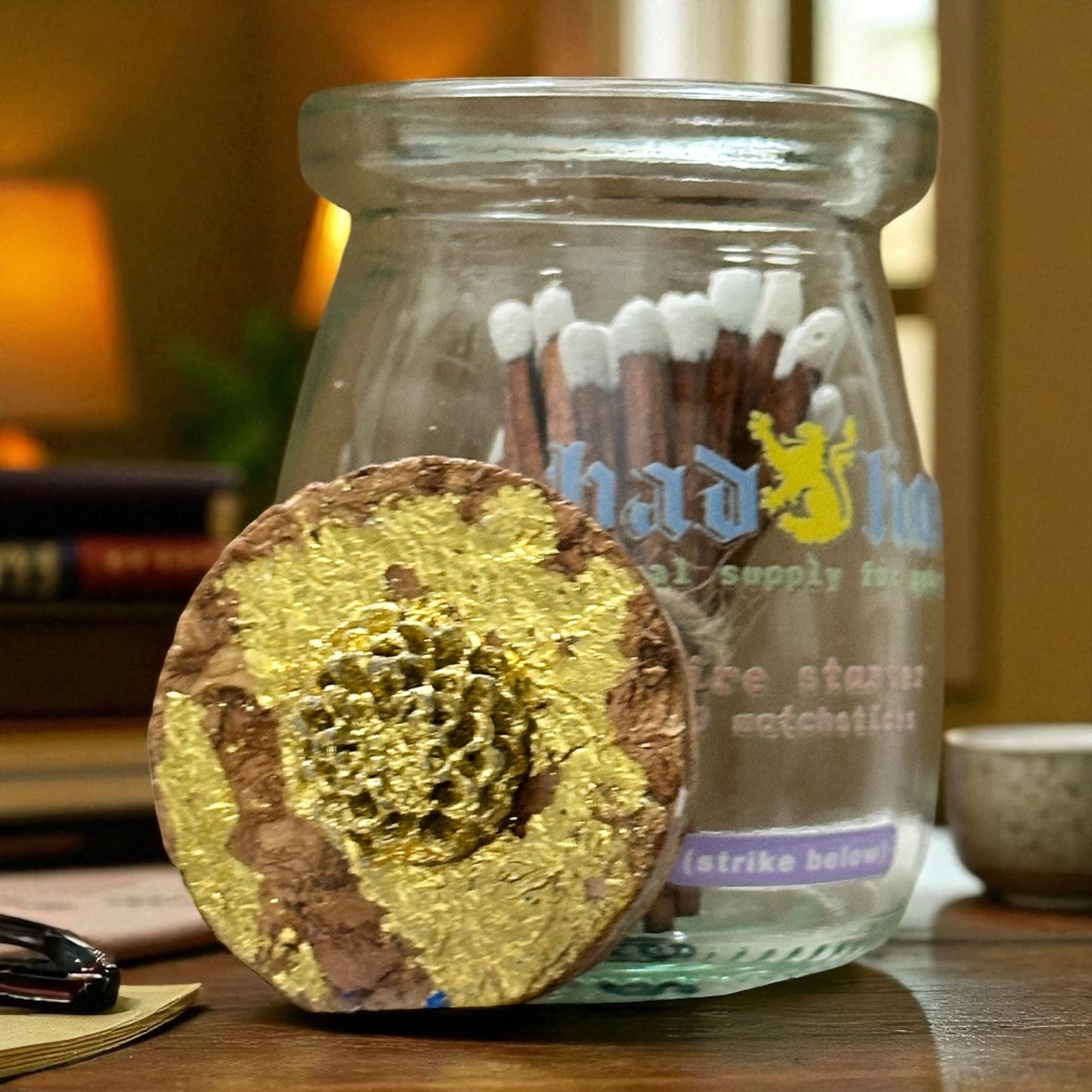 fire starter – gilded cork jar matches
