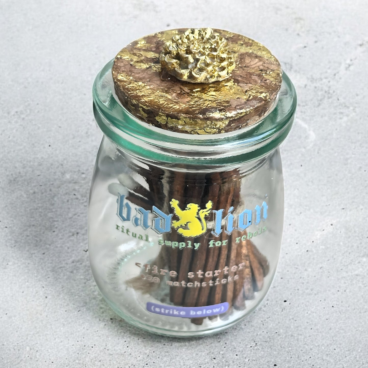 fire starter – gilded cork jar matches