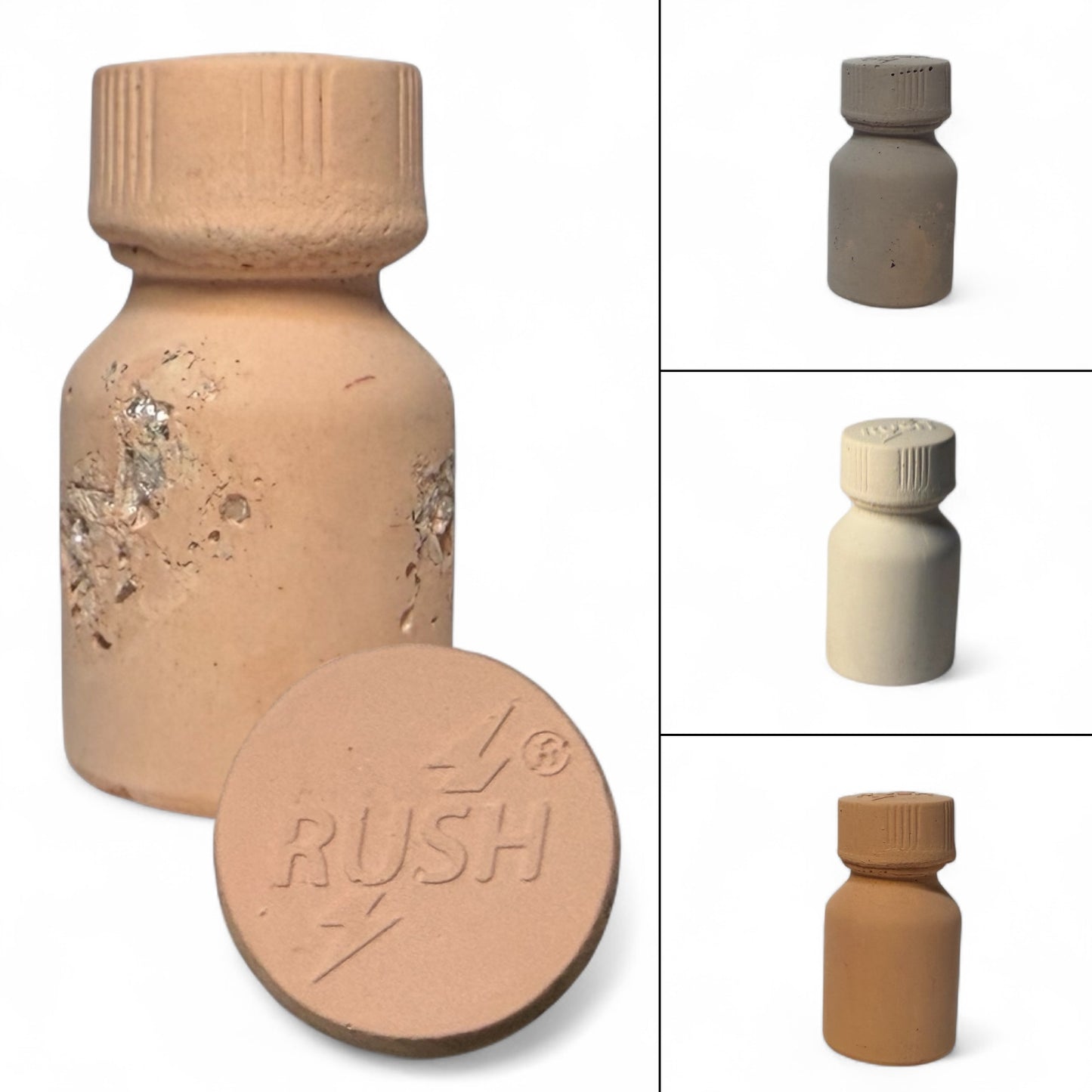 limited concrete poppers bottle sculpture