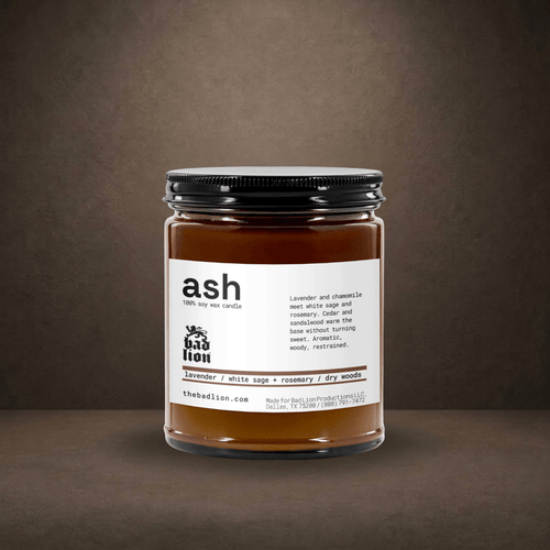 Ash 9 oz hand-poured candle - Bad Lion