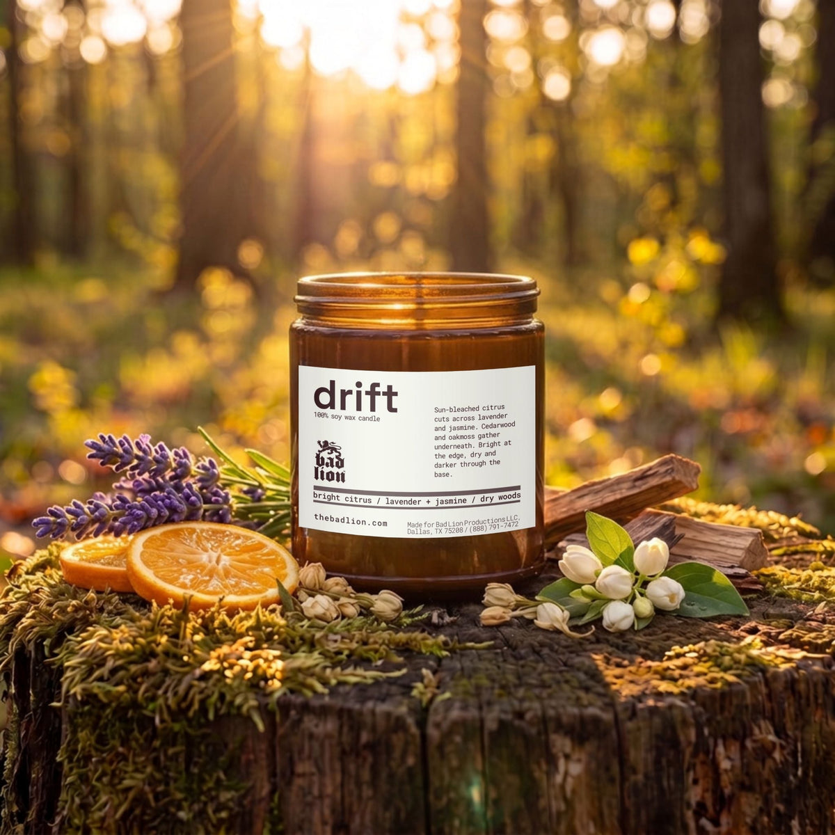 Drift 9 oz hand-poured candle - Bad Lion Productions LLC