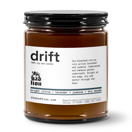 Drift 9 oz hand-poured candle - Bad Lion Productions LLC