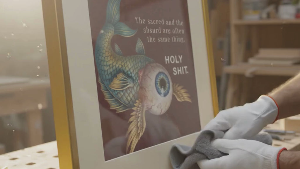 Bad Lion framed fine art, Holy See, craftsmanship.